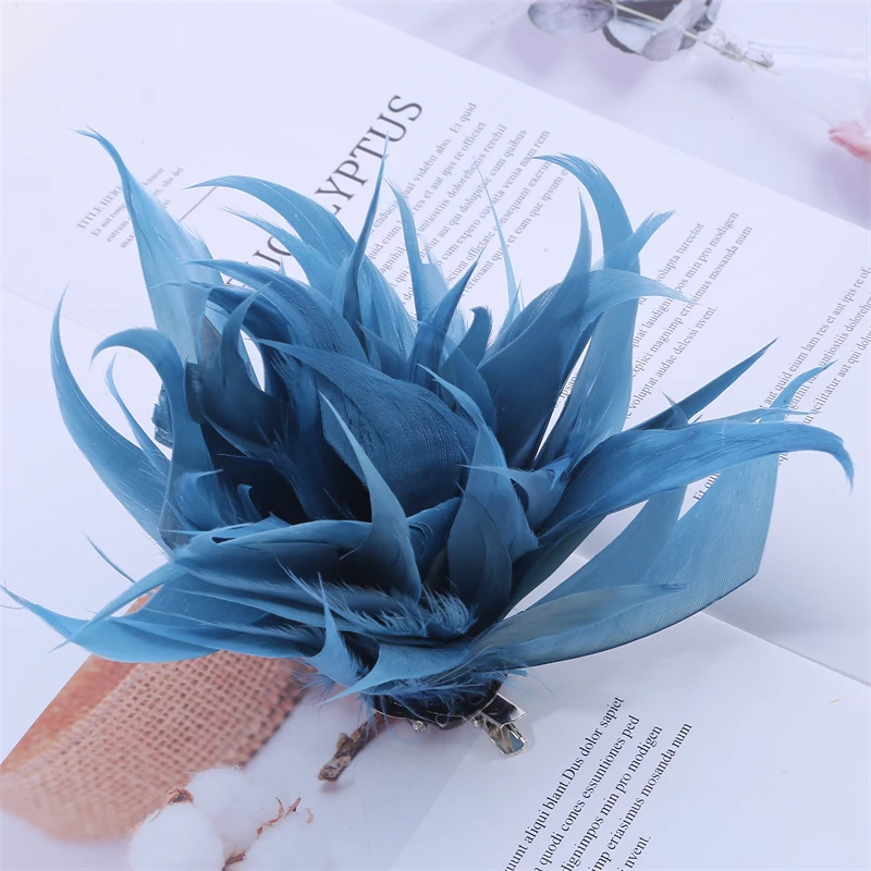 Corsage Head Flower Rip Fluttering Feather Clothing Accessories Headdress Brooch Dual Purpose Goose Diy