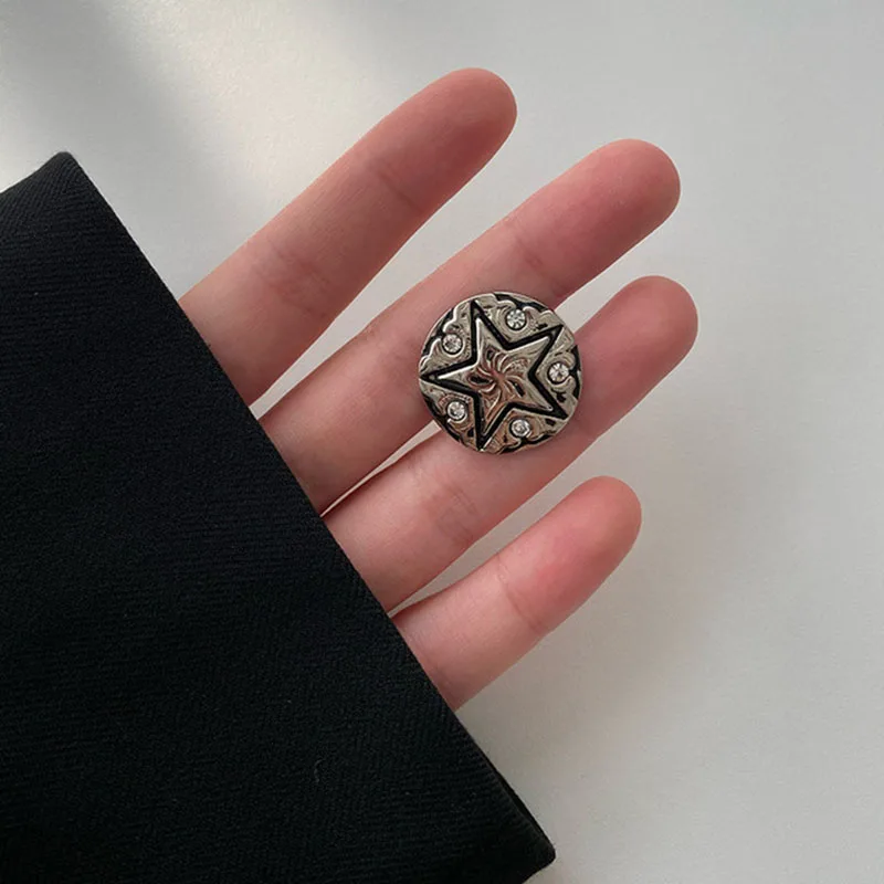 6 шт./партия круглые металлические пуговицы со стразами 18-25 мм