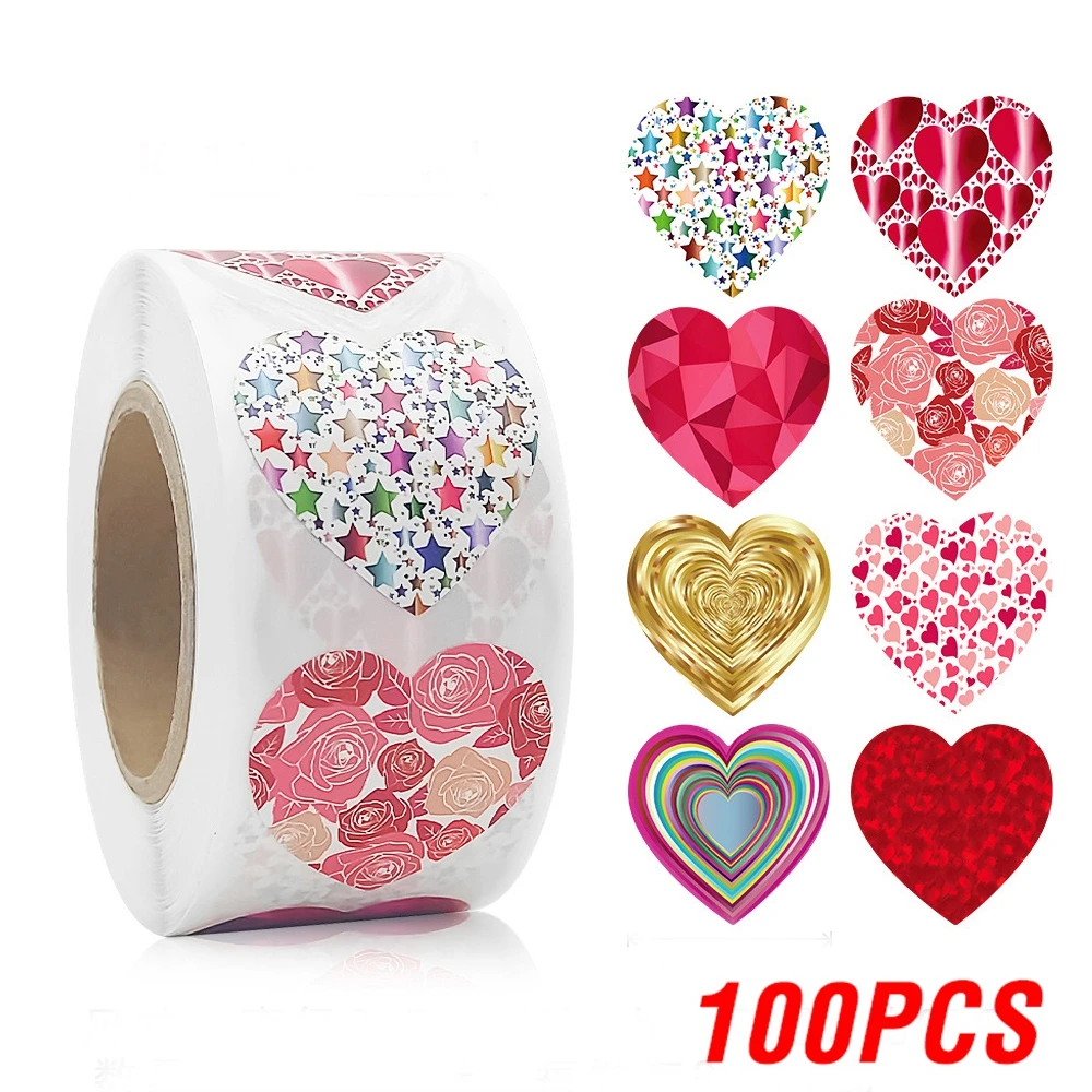 

Набор сердечных наклеек из бумаги