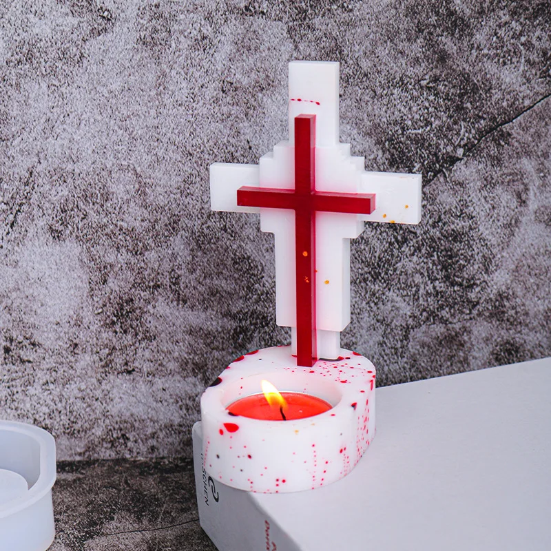 3D крест подсвечник силиконовая форма Сделай Сам ручной работы искусственное