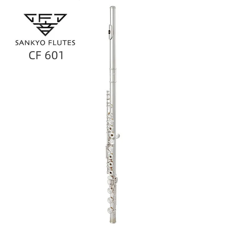 Фото Японская флейта Sankyo CF601, профессиональная мельхиор, ключ C, флейта с 17 отверстиями, посеребренные музыкальные инструменты с футляром №1