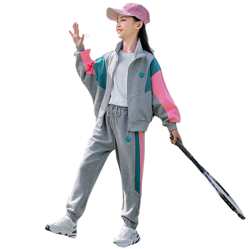 

Spring Autumn Girls Clothing Sets Teens Tracksuit Big Children'S Casual Zip Top+ Pants Boutique Kids Sports Suits 5 7 9 11 13Y