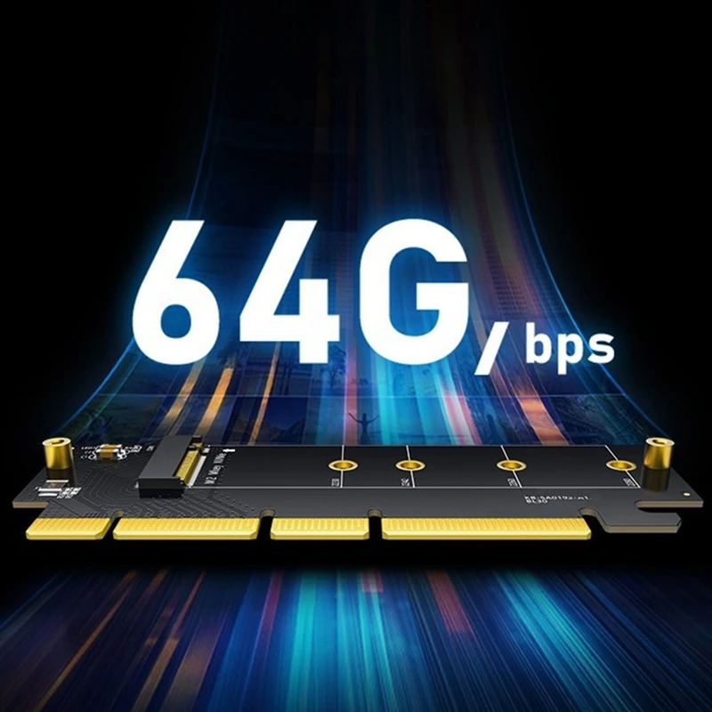 Адаптер Nvme Pcie 4 0 с радиатором 64 Гбит/с M.2 адаптер для SSD M Key/B & Key