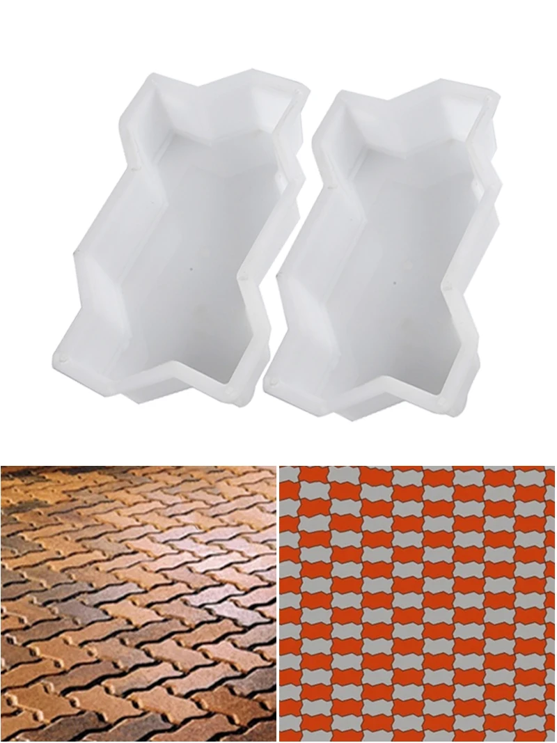 

DIY Paving Brick Mould Waves Shaped Walk Maker Reusable Concrete Path Maker Mold Stepping Stone Paver For Lawn Patio Yard