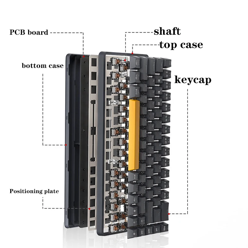 miiiw office game mechanical keyboard 68key pop wired bluetooth dualmode lithium battery charging thin red axis xiaomi keyboards free global shipping