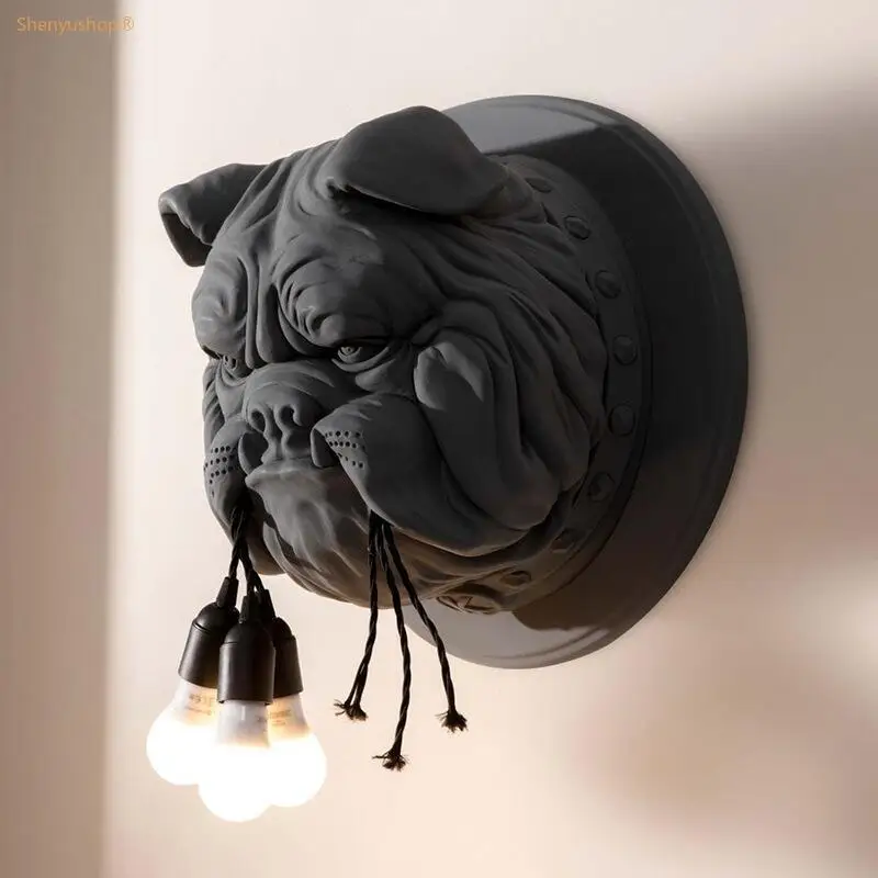 

Creative Wall Light Animal Dog Wall Lamps Room Decor Bedroom Corridor Personalized Home Decor Lighting Bulldog Lamp Fixture LED