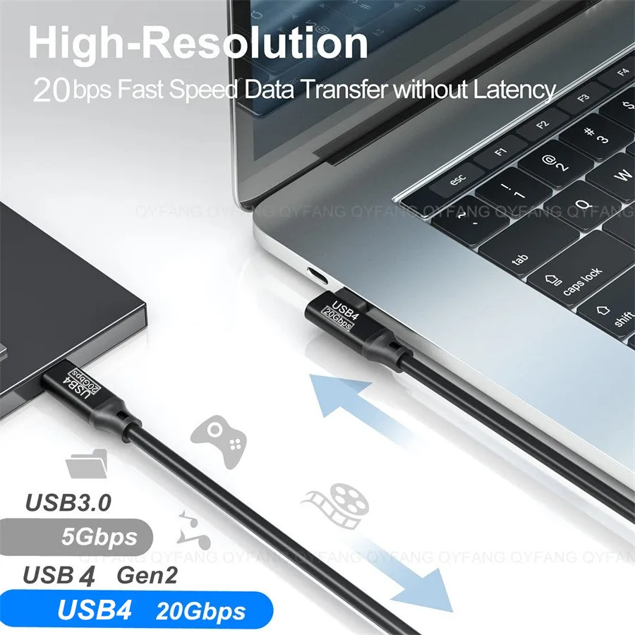 Кабель USB 4 Gen2 C 4K 60 Гц 20 Гбит/с USB4 при USB3.2 Super Transfer для Oculus Quest2 link Acer Dell XPS SSD с кабелем