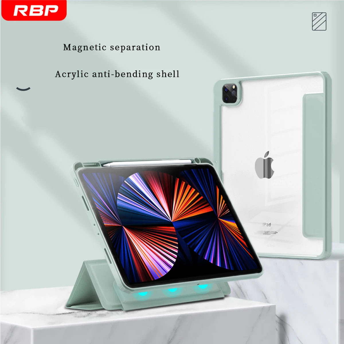 

Magnetic Detachable Folding Stand Case for iPad Air4 5 10.9 Mini 6 2021 iPad Pro 11 12.9 2020 2021 Trifold Smart Cover Funda