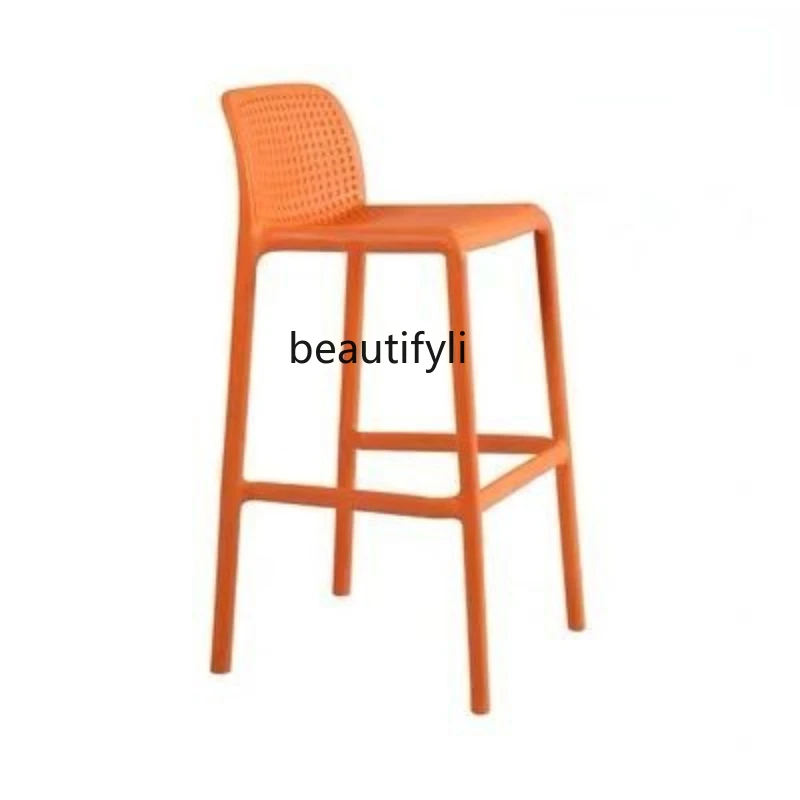 

Современный минималистичный скандинавский высокий стул yj в нордическом стиле со спинкой для ресторана, бара, приборной панели, креативный ...