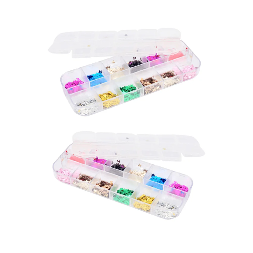 

2Pcs Manicure Sequins Manicure Accessories Nail Art Decorations Nail Decals DIY Nail Stickers for Salon Girls