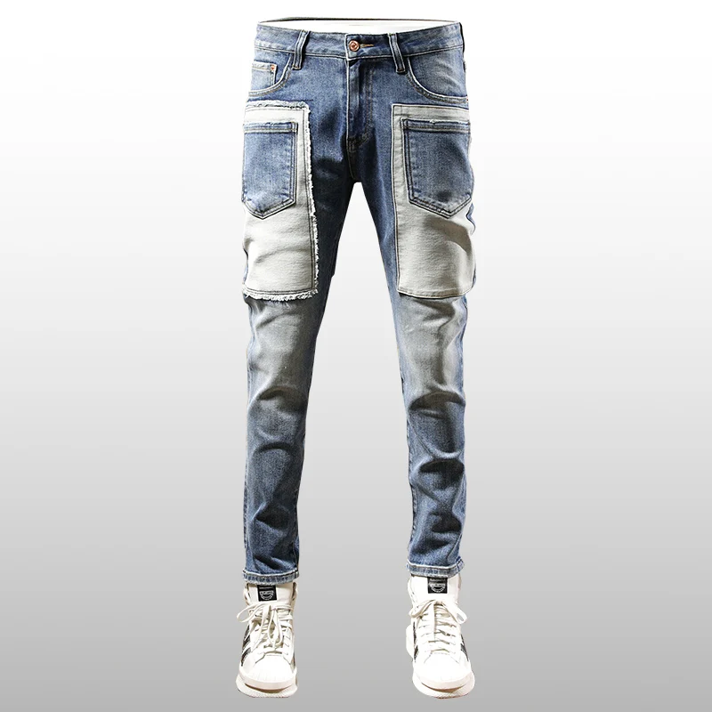 Джинсы мужские Стрейчевые в стиле ретро