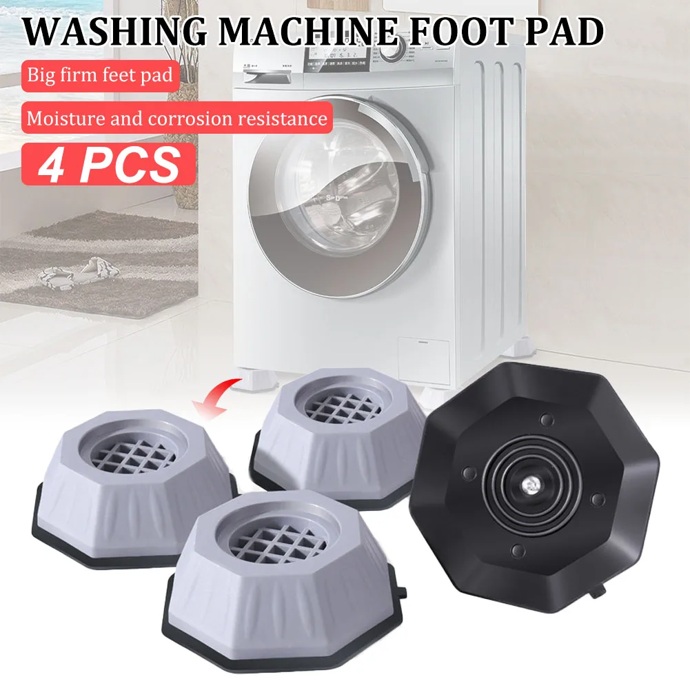 

4Pcs Anti-Vibration Pads For Washing Machine 4cm Heighten Noise Cancelling Mats Anti-Walking Anti-slip Pads For Washer And Dryer