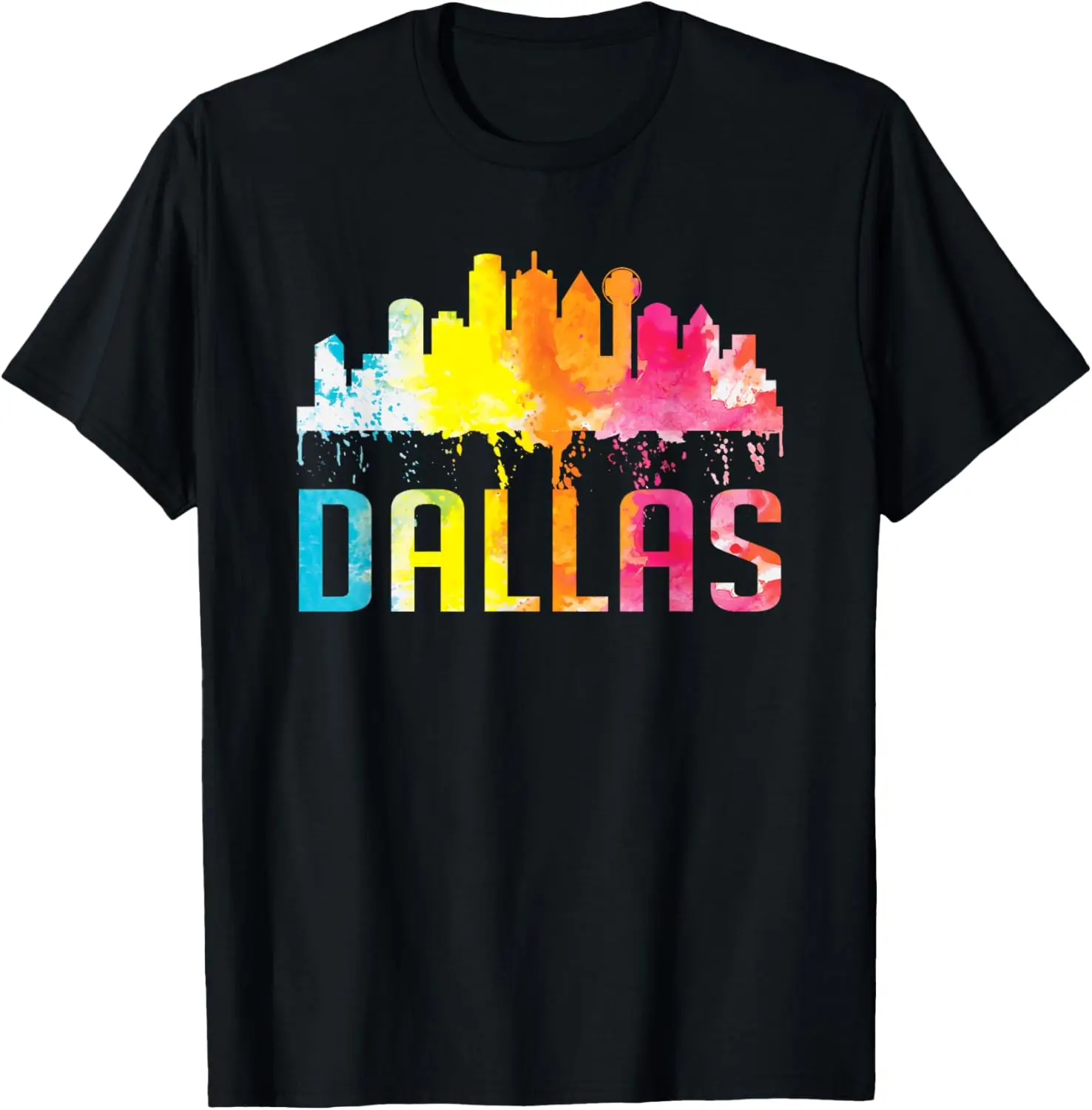 Сувенирная подарочная футболка в стиле ретро с акварелью Dallas Texas