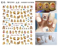 cartoon 3d kawaii chip n dale nail sticker disney anime characters nail decals nail art decorations mickey nail art stickers