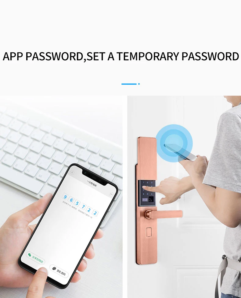 Smart Digital Electronic Fingerprint Door Lock For Home Anti-theft Biometric Intelligent Lock Password & Card enlarge