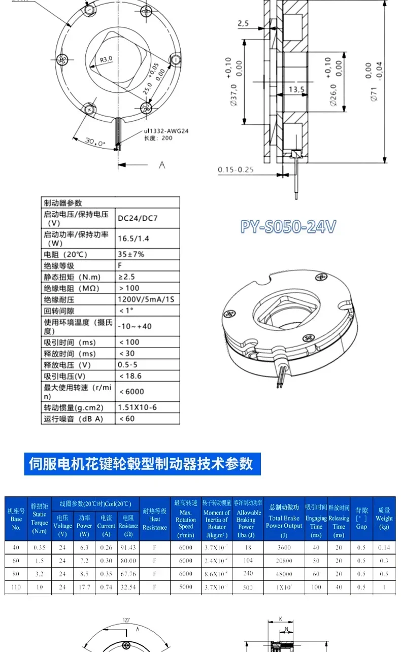 Микро-ультратонкий тормоз с функцией отключения питания робота поддерживающий