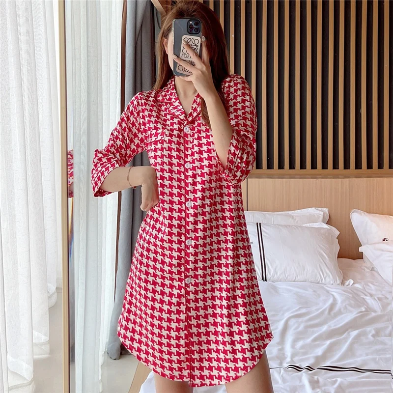 

2023 Summer Silk Satin Short Sleeve Sexy Nightgowns for Women Korean Loose Sleepwear Student Night Dress Nightdress Home Nighty