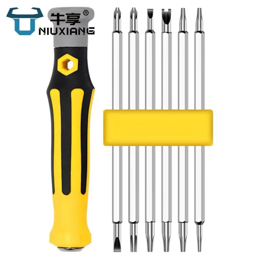 

NIUXIANG набор магнитных насадок для отверток с защитой от взлома Шестигранная звездообразная Отвертка плоская ремонтная прецизионная Изолир...
