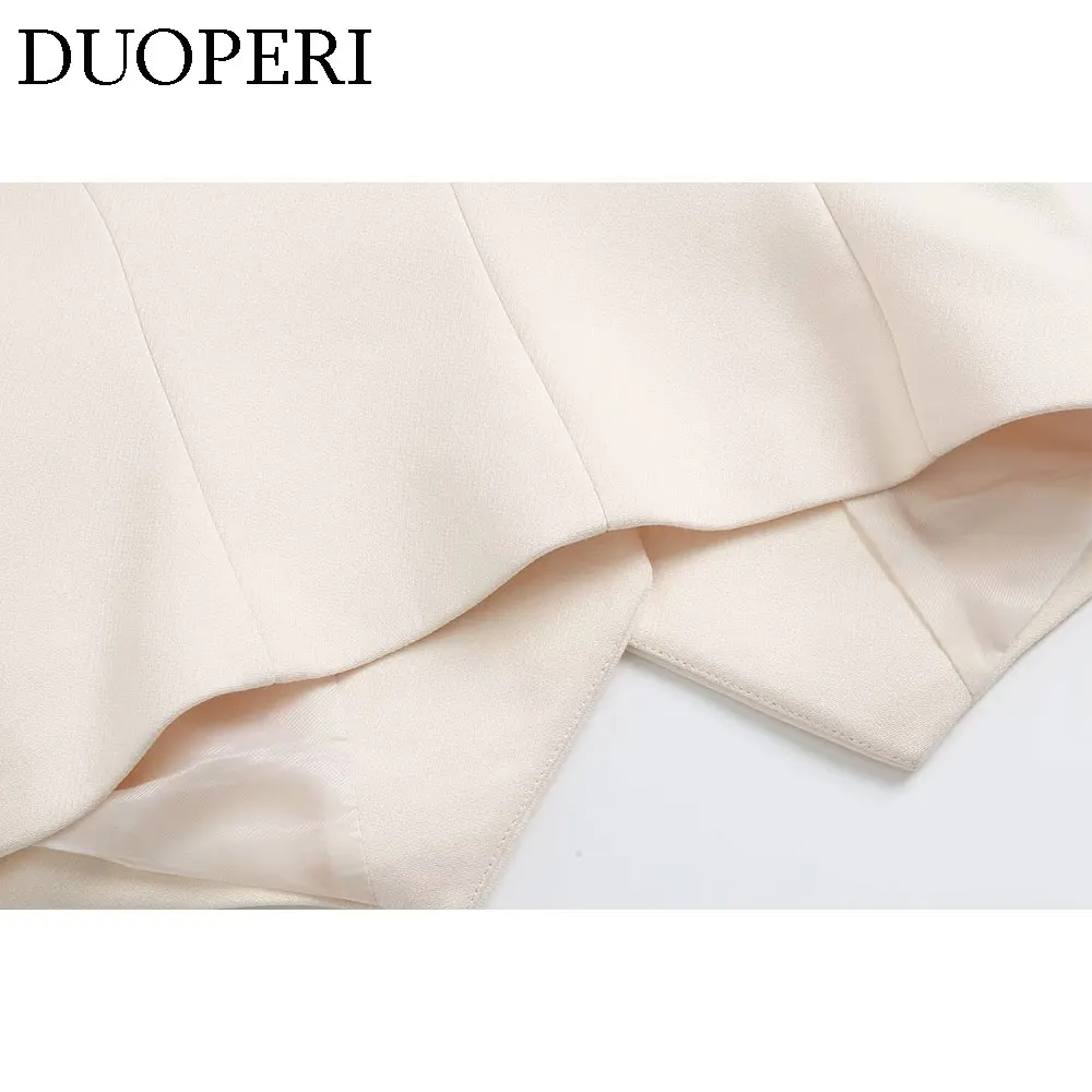 Бежевый женский модный жилет с v-образным вырезом и однобортной застежкой из