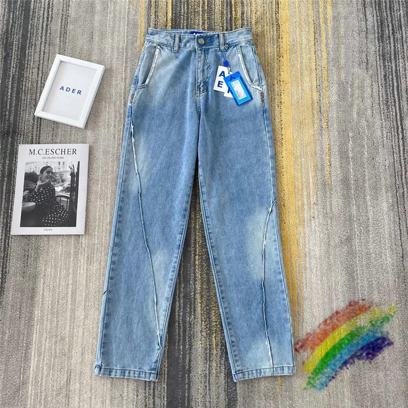 

Лоскутные джинсы Ader Error для мужчин и женщин, высококачественные штаны 1:1 с вышивкой Tie Dye Ader, штаны Adererror, внутренняя бирка