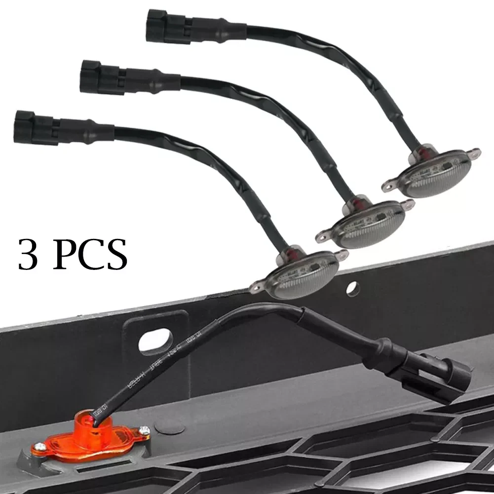 

Front Grille LED Lights Red LED Running Light Kit Smoke Lens 12V DC 3pcs