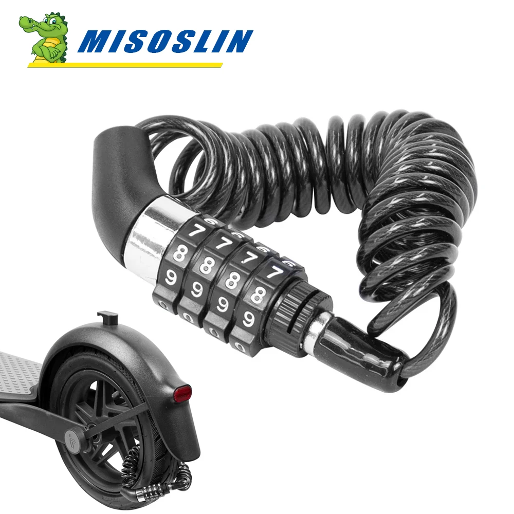 4-значный Замок С Паролем Со Стальным Кабелем Для Электрического Скутера Xiaomi M365