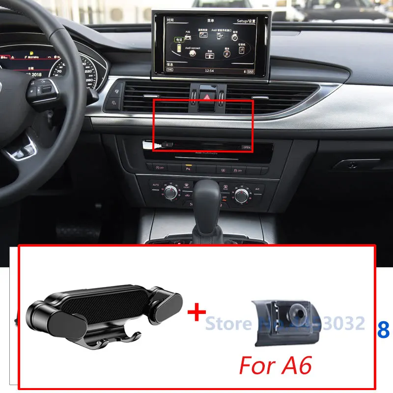 

Гравитационный Автомобильный держатель для телефона Audi A6 C7 4G 2012-2018yr с прочной основой, не блокирующее крепление на вентиляционное отверстие, аксессуары для подставки GPS