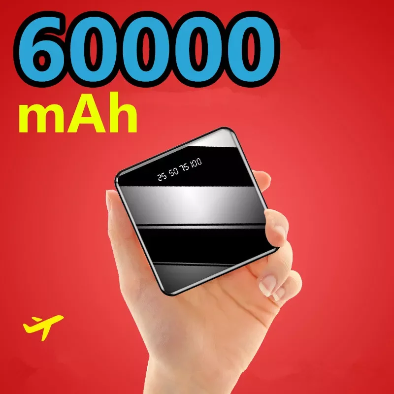 

NEW2023 Mini 60000mAh Power Bank with Digital Display One-way Quick Charge Portable External Battery