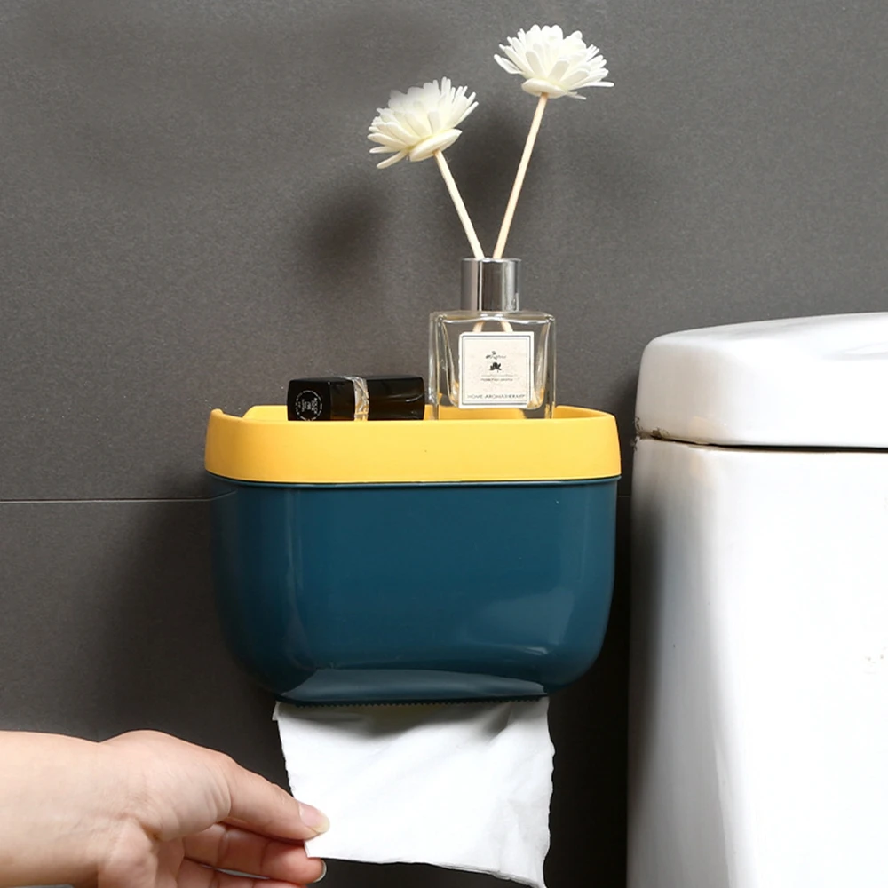 

Paper Towel Tissue Box Dispenser Toilet Wall Mounted Storage Rack Paper Towel Holder Bathroom Bracket Organizer Accessories