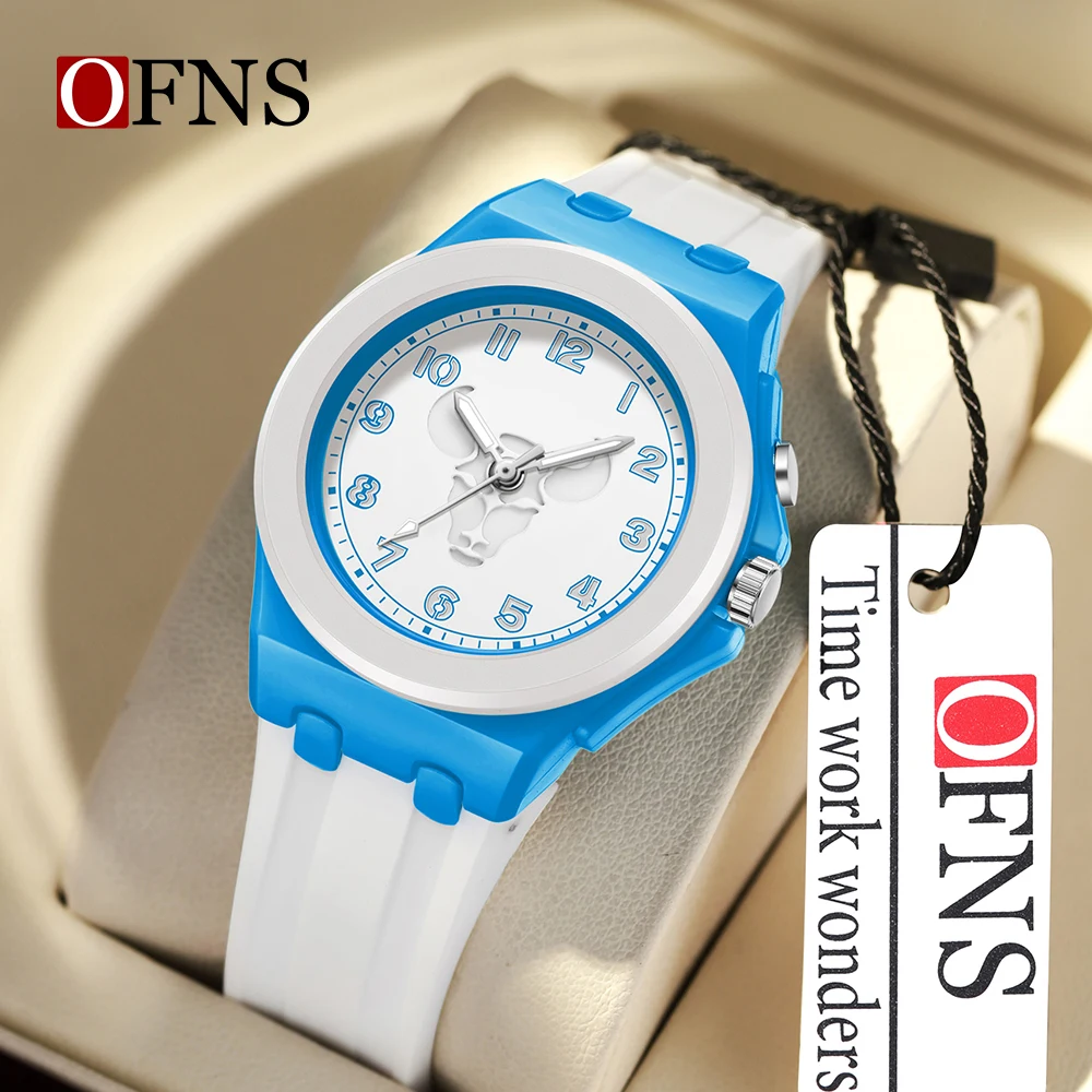 Фото Новые часы Ofns 6106 2026 года, модные студенческие кварцевые часы с узором двенадцати созвездий, водонепроницаемые, с ночной подсветкой, силиконовый ремешок. №2