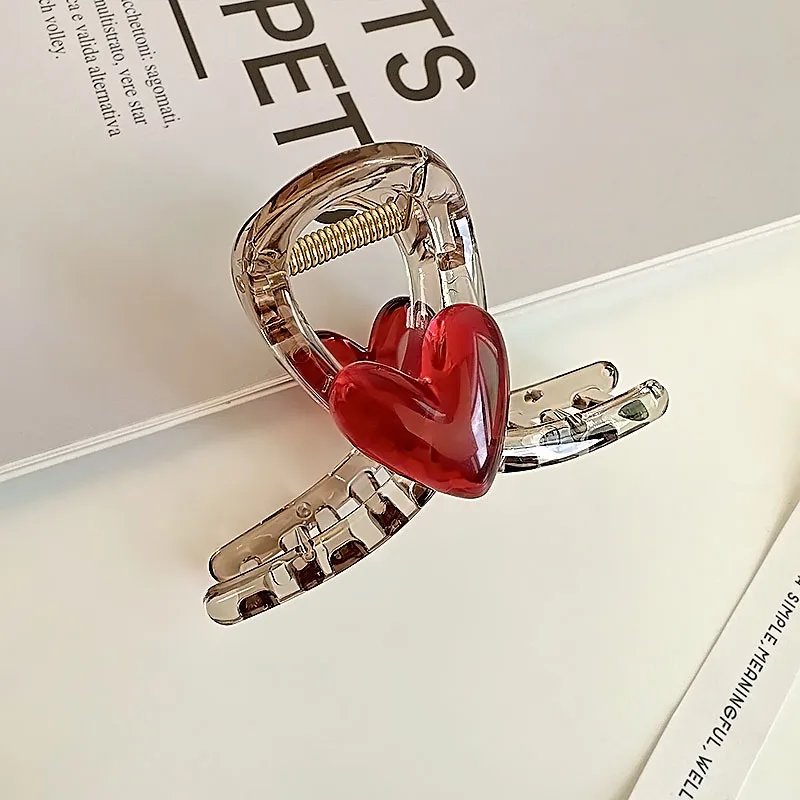 

Acrylic Heart Hair Claw Clip Clamp for Women Girl Korean Handmade Fashion Head Accessories Mujer Wholesale