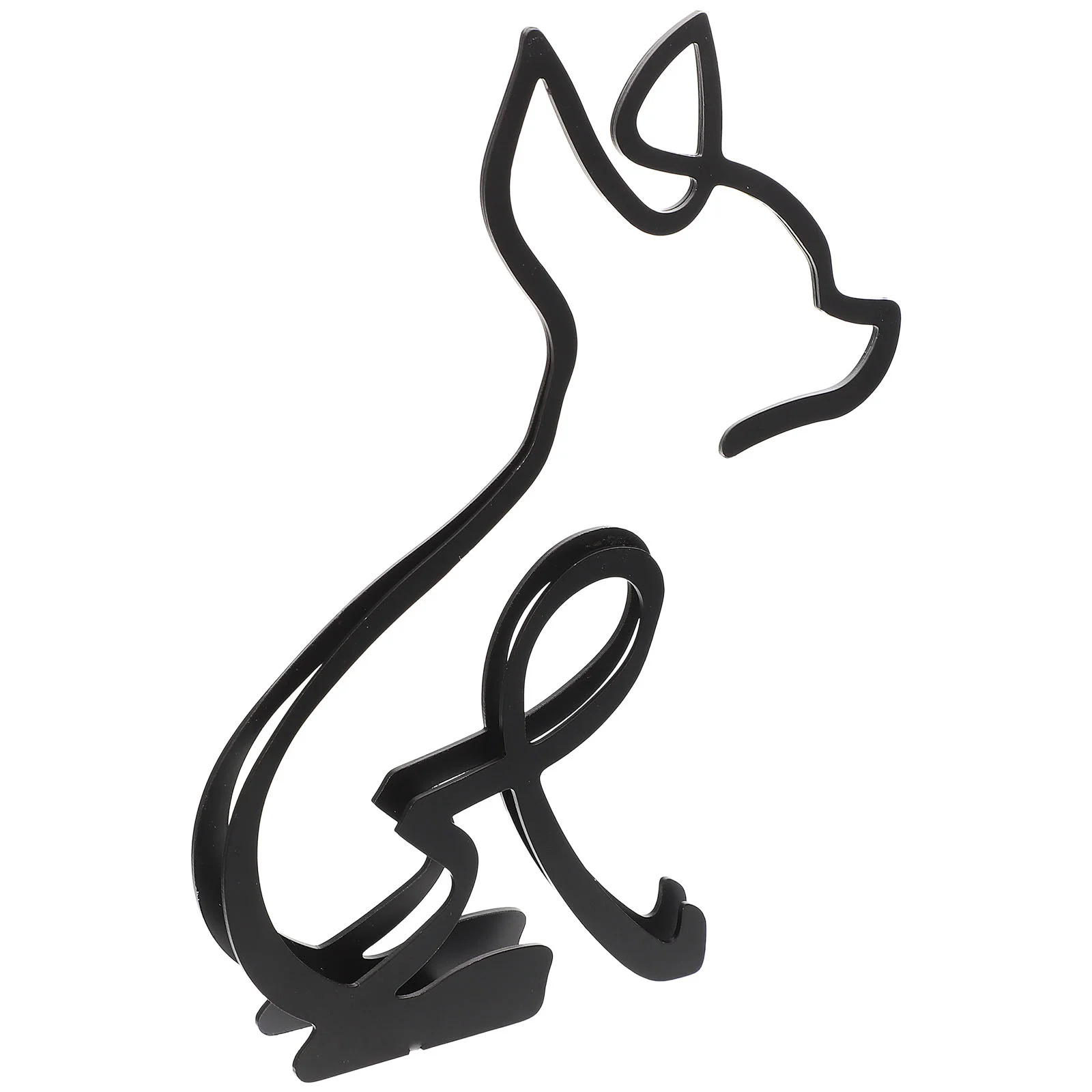 

Dog Wall Sculpture Metal Iron Decor Statue Minimalist Animal Black Figurine Sign Abstract Minimalistic Puppy Decoration Ornament