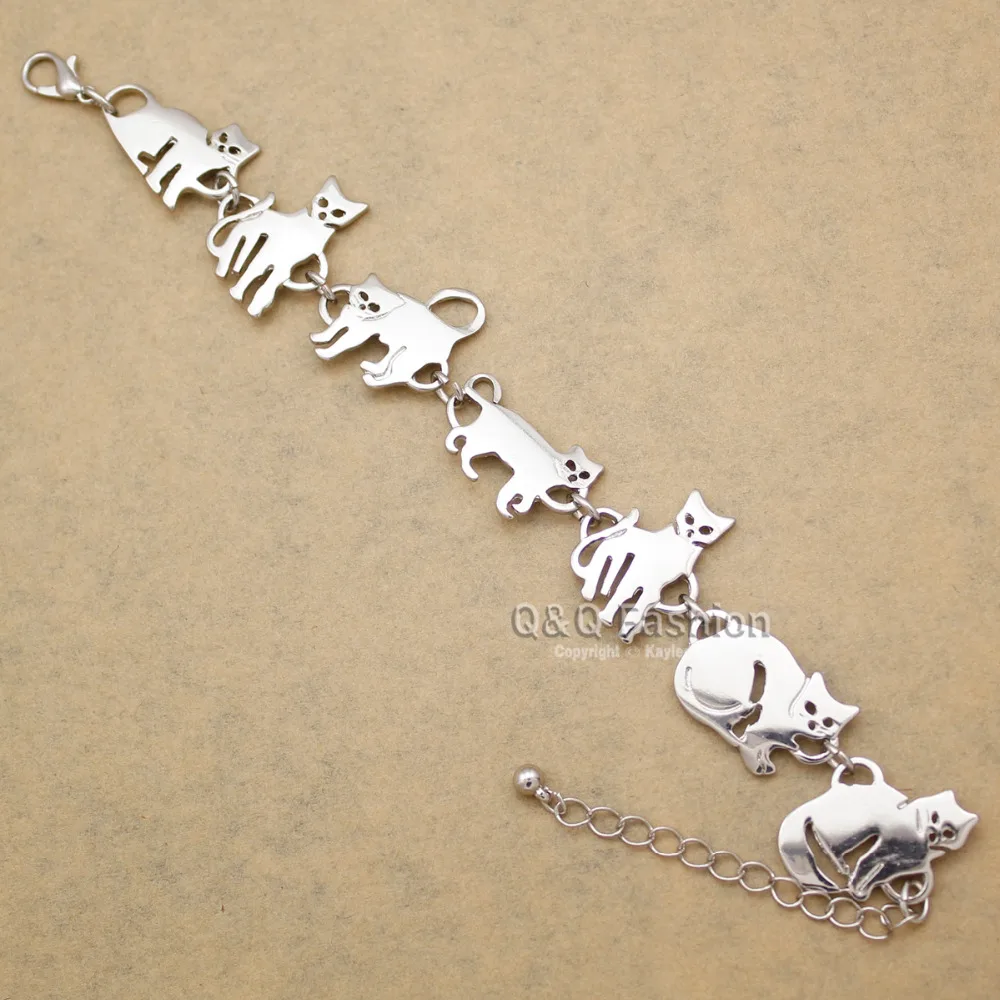Браслет-цепочка женский с подвеской в виде кошки котенка | Украшения и аксессуары