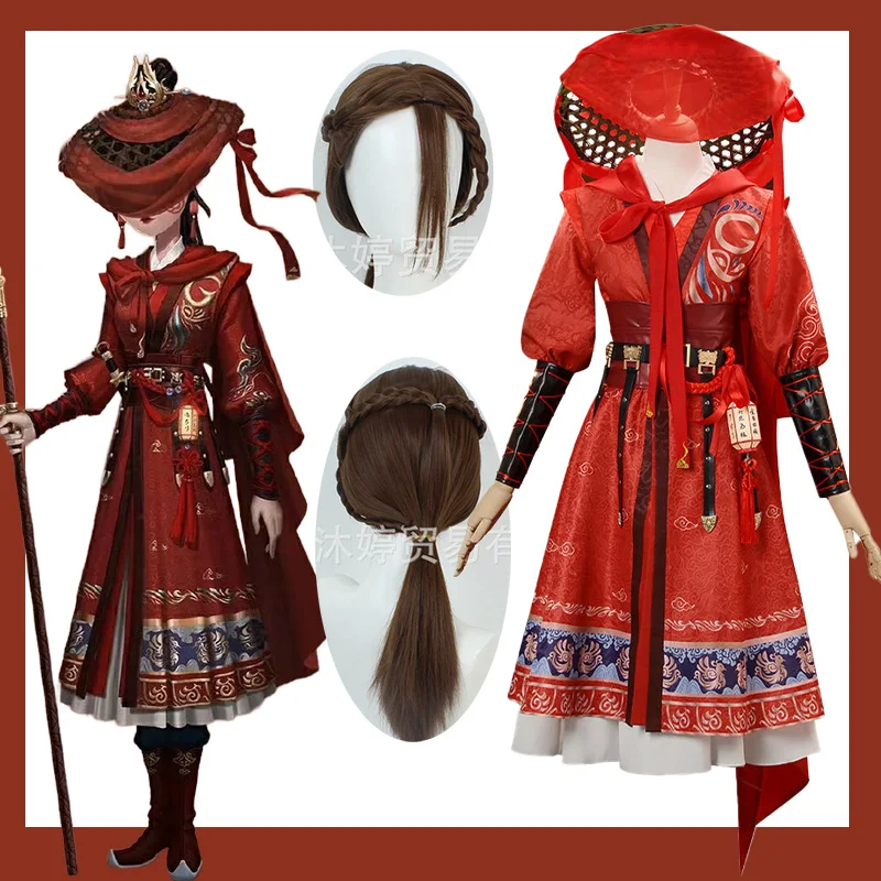 Энтомолог Melly Косплей Игра Identity V Plinius Женское Красное Платье Шляпа Костюм