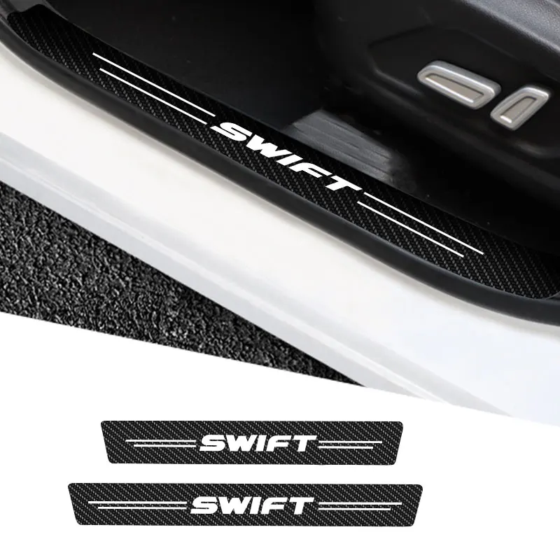 

Car Door Threshold Scuff Plate Carbon Fiber Sill Protector Stickers For Suzuki Swift 2005-2015 2016 Auto Door Entry Pedal Guards