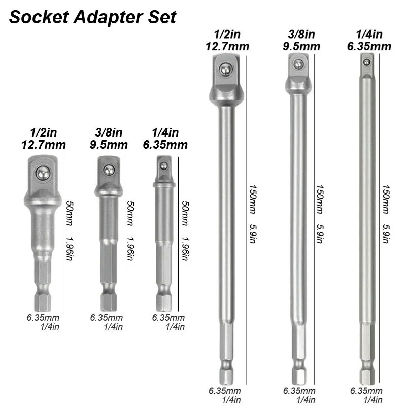 

Адаптер переходник 1/4" шестигранный на квадратный