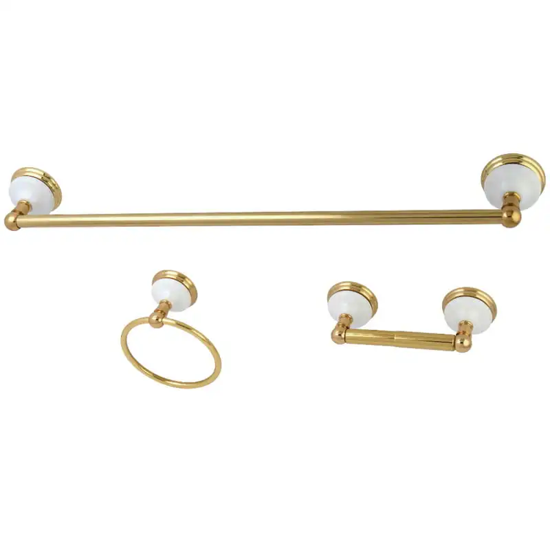 

Victorian 3-Piece Bathroom Hardware, Polished Brass