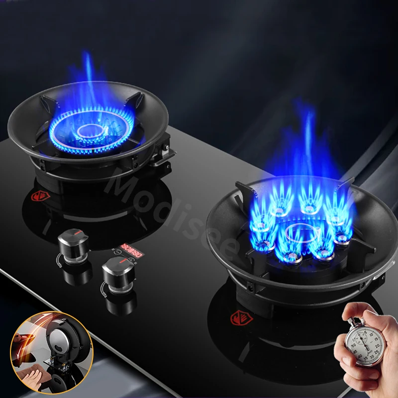 

Embedded Fierce Fire Stove Household Gas Stove for Kitchen Cooktop Stove Upgrade Timing Flip Kitchen Gas Cooker Energy-Saving