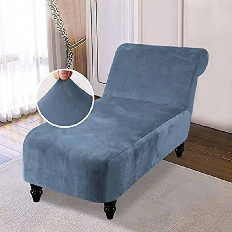 

Velvet Armless Chaise Slipcover, Stretch Chaise Lounge Cover Furniture Protector Lounge Chair Sofa Slipcover for Home