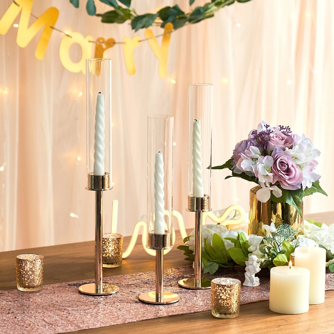 Стеклянный подсвечник с ураганом набор из 3 подсвечников стеклянная крышка для