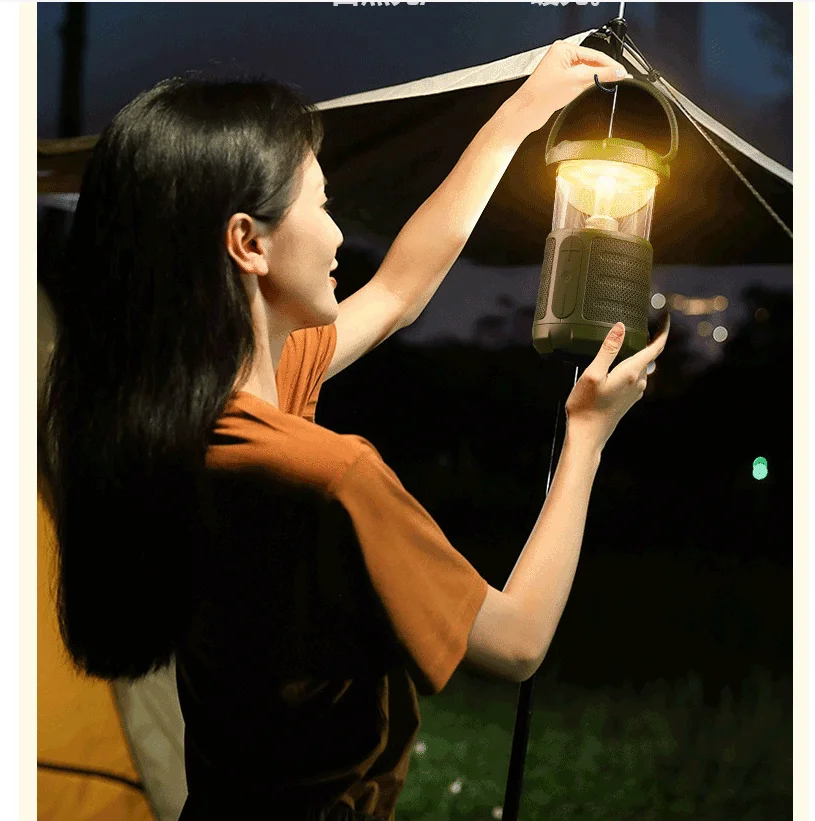 Внешний походный динамик с лампой атмосферы беспроводной Bluetooth портативный