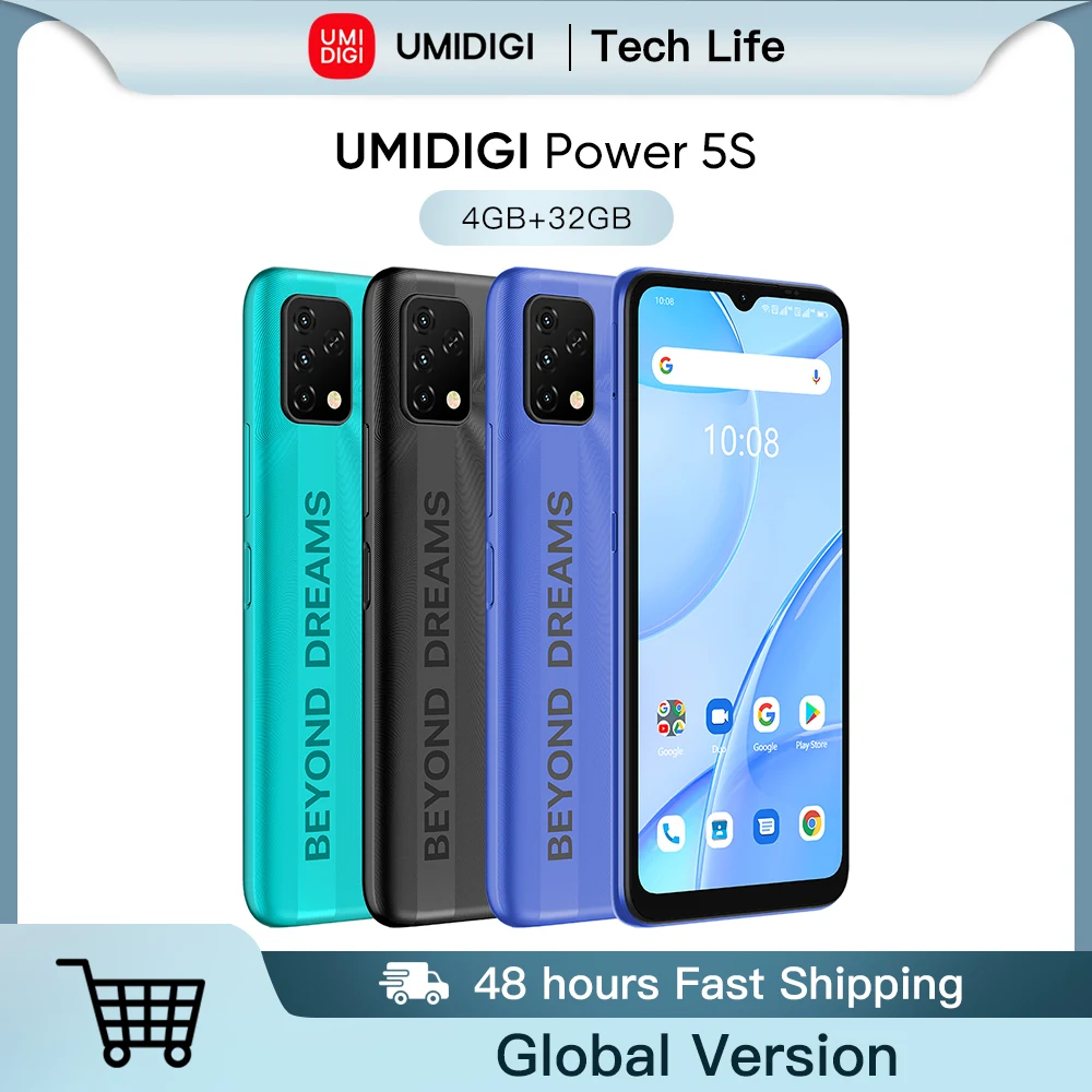 Global Version UMIDIGI Power 5S Smartphone 4GB RAM 32GB ROM 6.53" HD Display 16MP Triple Camera 6150mAh Cellphone