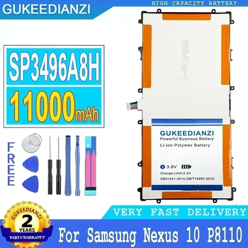 11000 мАч SP3496A8H перезаряжаемая батарея большой емкости для Samsung Google Nexus 10 GT-P8110 HA32ARB