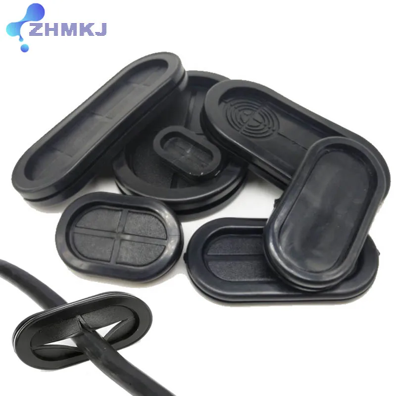 

Black Double Sided Protect Rubber Grommets Ring Black Oval Blanking Hole Wiring Cable Plastic Gasket Protect Wire Dustproof Coil