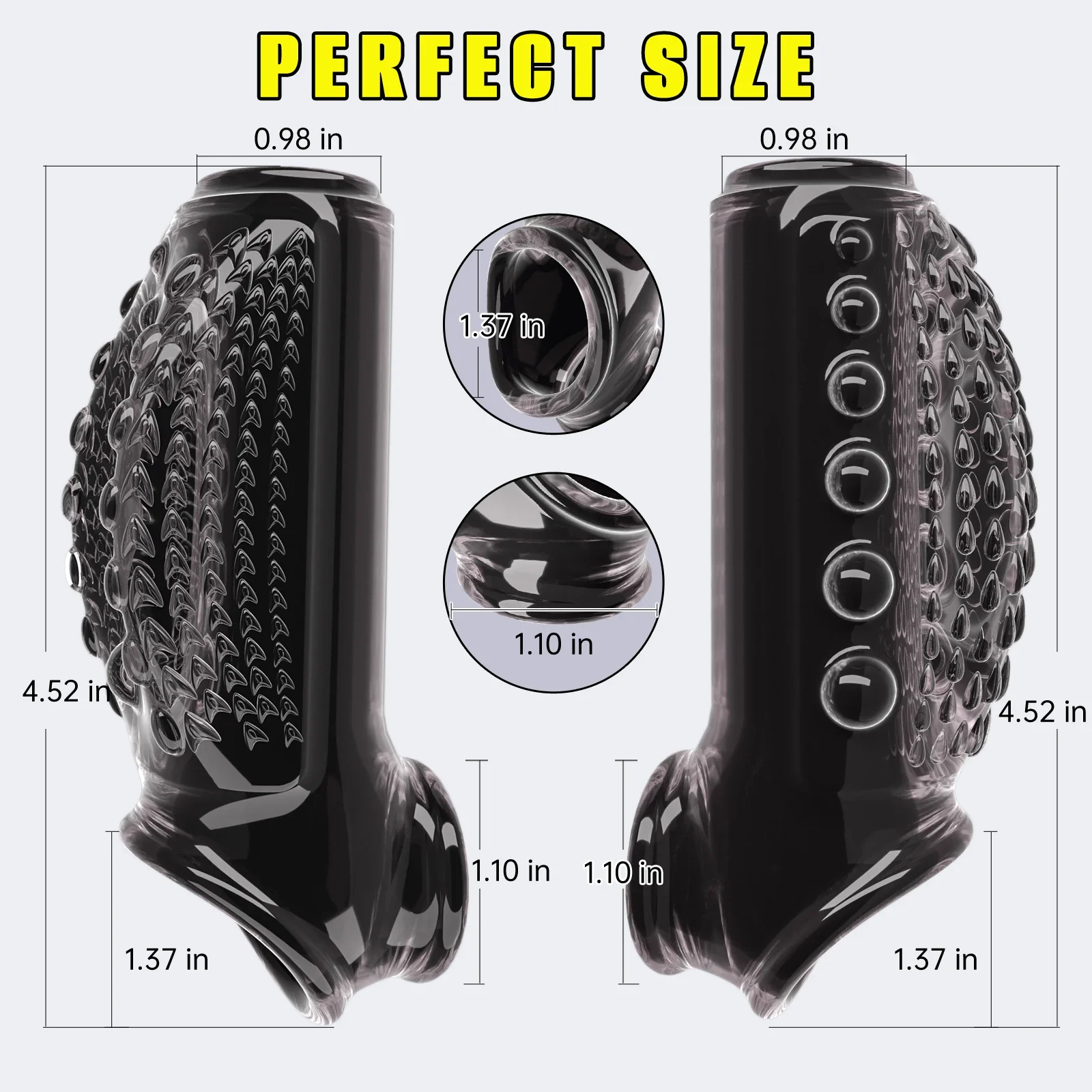 Силиконовый рукав для увеличения пениса полый удлинитель кольцо фиксирующий