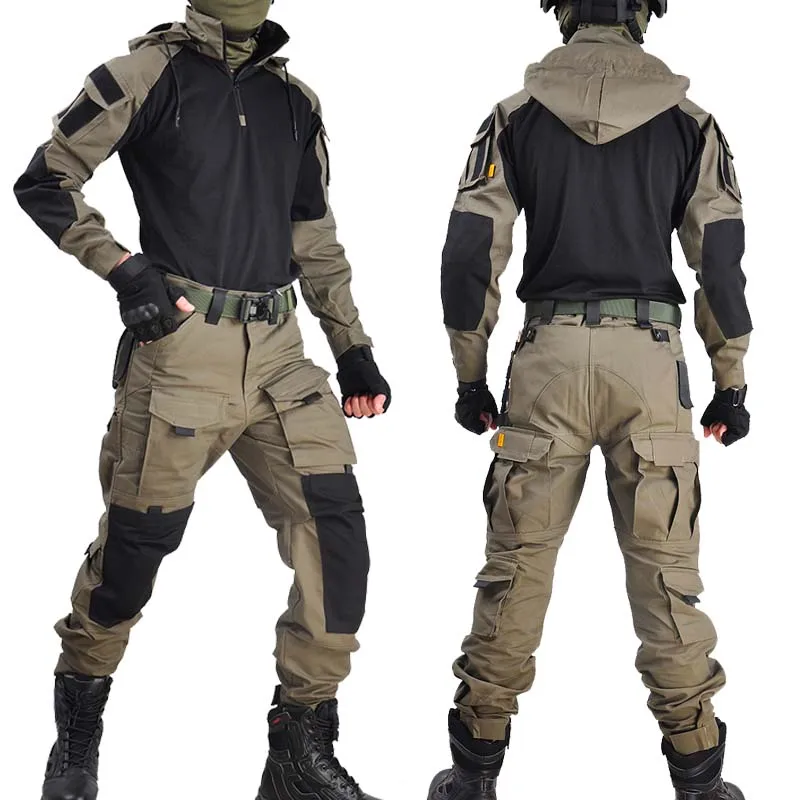 

Hooded Tactical Suits Uniform Military Pants Army Paintball Airsoft Male Suit Men Clothing Combat Shirt Hiking Shirt