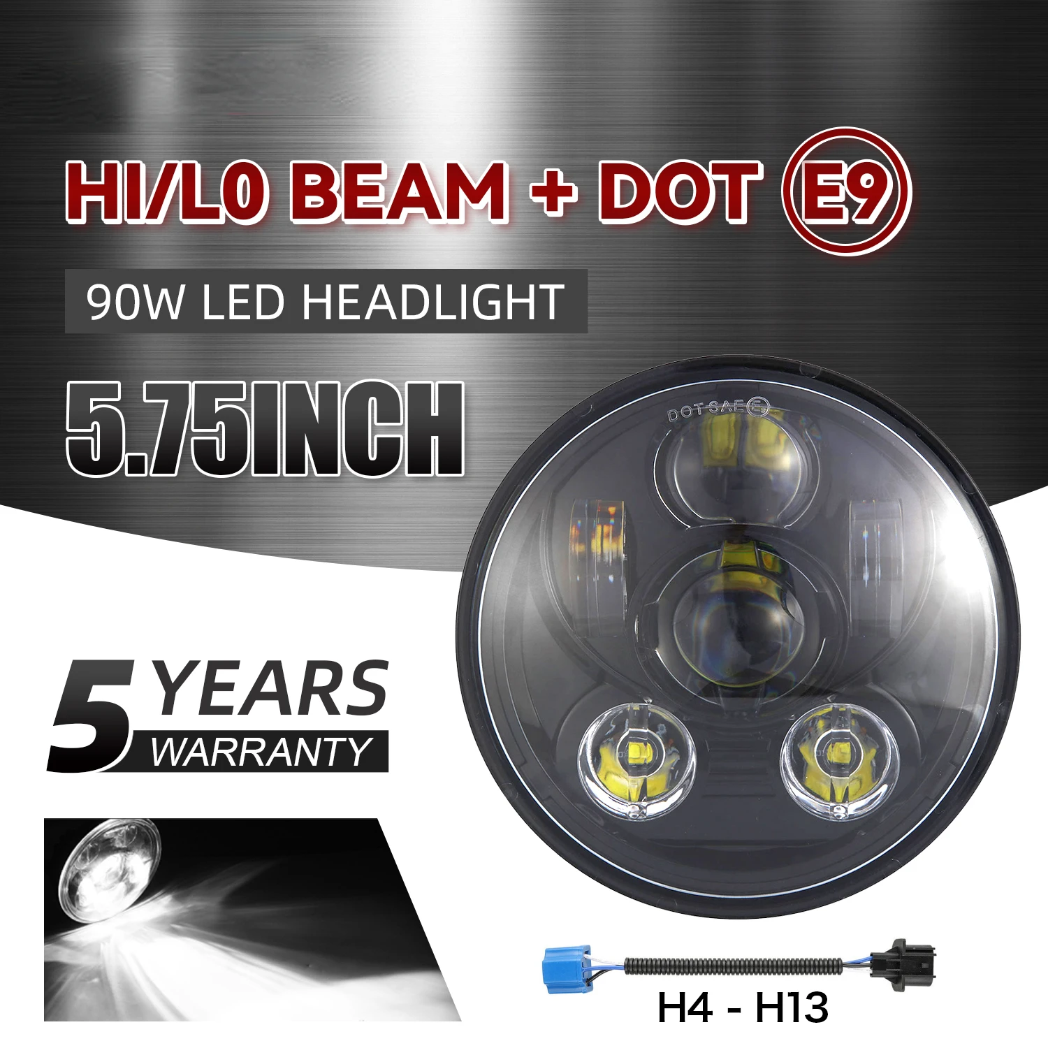 

Фара мотоциклетная Черная 5-3/4 дюйма, 5,75 дюйма, 60 Вт, 90 Вт, 12 В, 24 В, для Harley Sportster XL 883 1200 Dyna