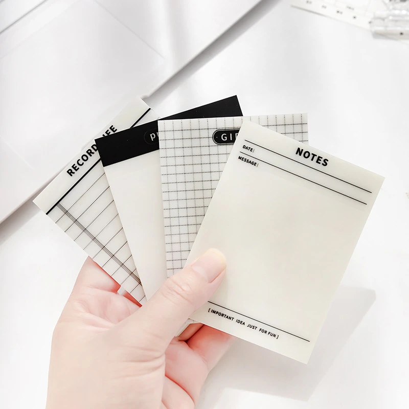 

1pcs Transparent Memo Pad PET Material 50 Sheets Project Grid Record Sticky Notes Adhesive Diary Plan Stickers School A7093