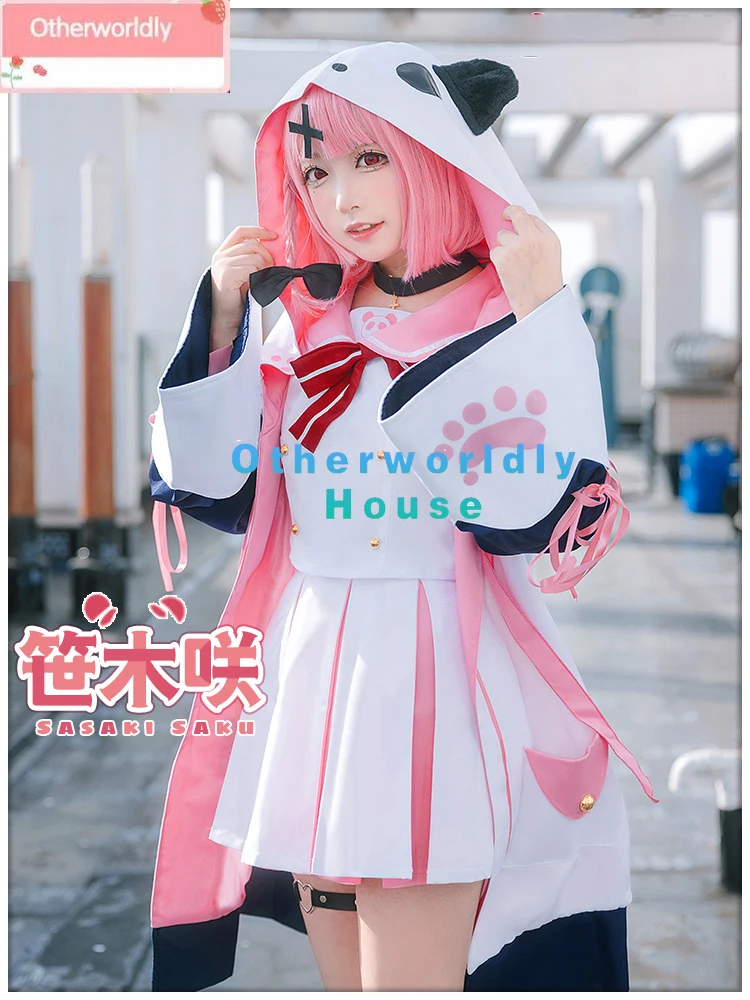 Костюм сасасаки Саку для косплея Vtuber костюм милой панды топ юбка пальто Хэллоуин