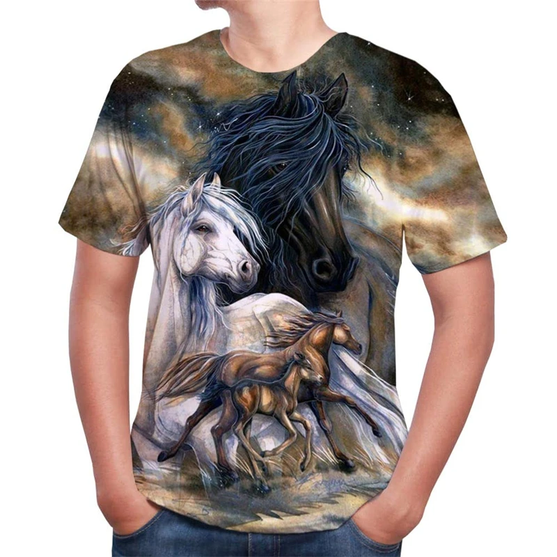 

Horse Eagle Dog Wolf Tiger Animel 3d Printed T Shirts Men Women Children Summer Clothes Short Sleeve T-shirts Harajuku Style Top